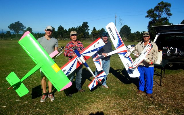  Vlnr is Lean Barkhuizen, Johan Burmeister, Jan le Roux en AndrÃ© Barkhuizen.